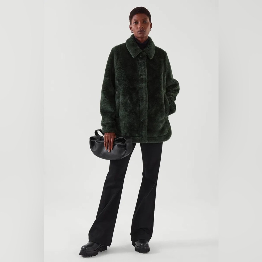 COS Deep Green Teddy Jacket